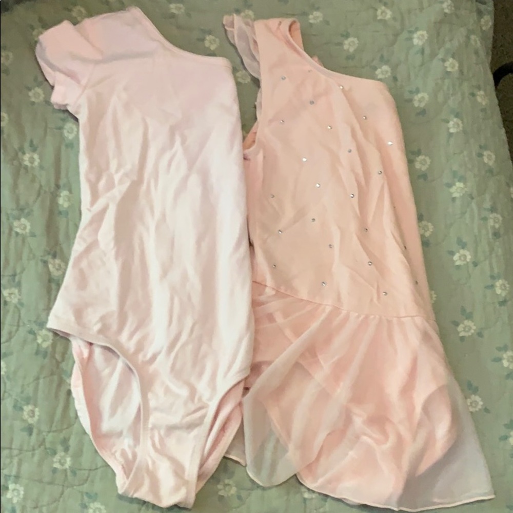 Girls pink ballet leotards